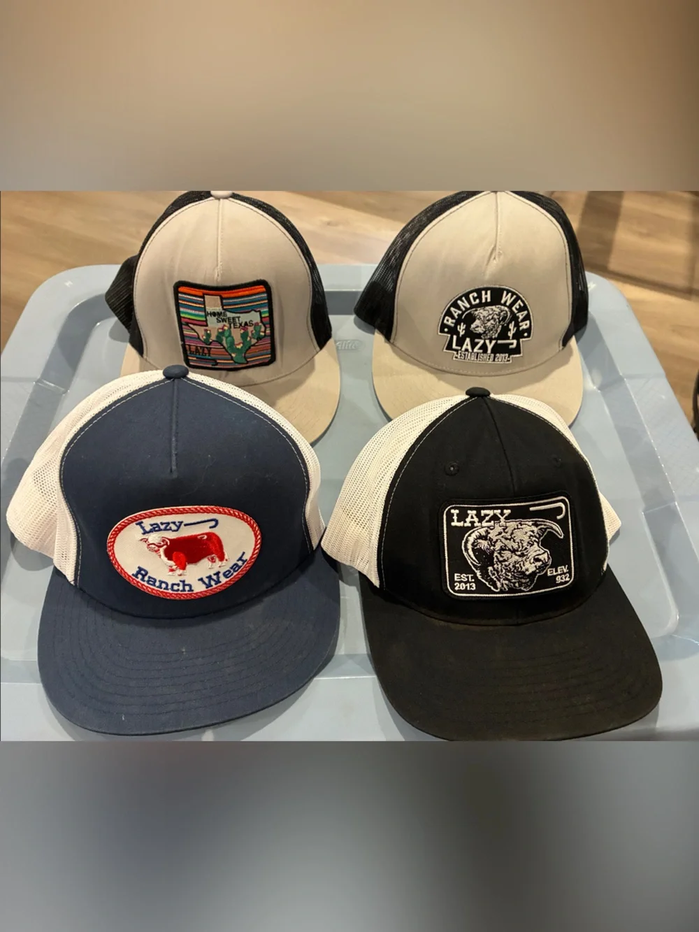 Lazy J Ranch Wear Men’s Navy and Black Trucker Hats - Total of 7